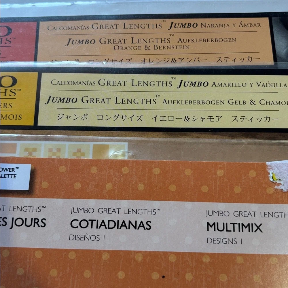 Jumbo Great Lengths Stickers in Orange and Yellow